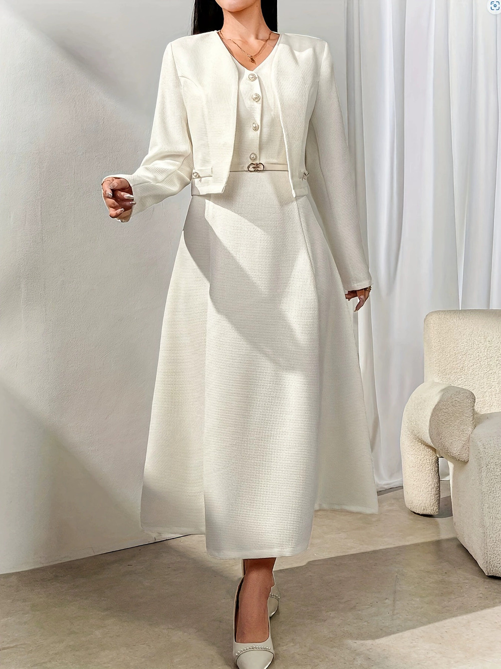 Zara 2-Piece Dress With Belt Business Wear